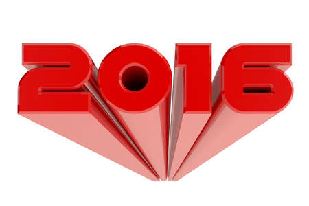 Happy new year 2016 design on white backgroundの写真素材
