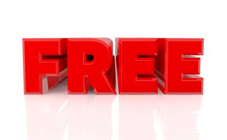 3D FREE word on white background 3d renderingの写真素材
