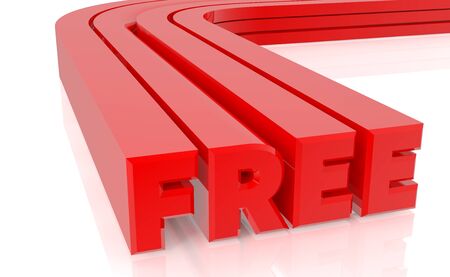 3D FREE word on white background 3d renderingの写真素材