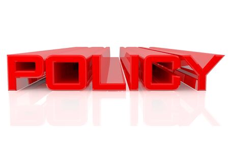 3D POLICY word on white background 3D renderingの写真素材