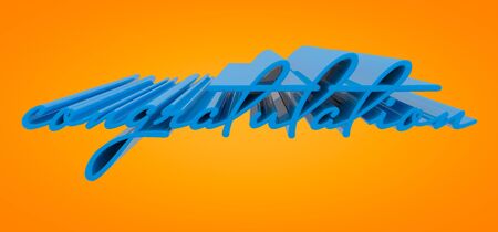 Congratulations lettering on Orange backgroundの写真素材