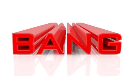 3D BANG word on white background 3d renderingの写真素材