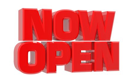 3D NOW OPEN word 3d renderingの写真素材
