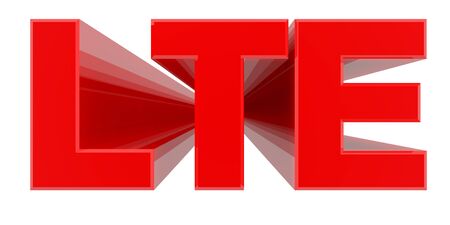 LTE word on white background 3d renderingの写真素材