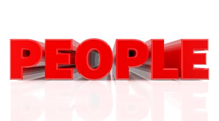 3D PEOPLE word on white background 3d renderingの写真素材