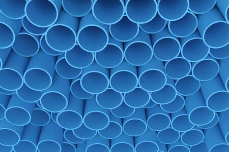 Tubes PVC pipes background, 3D renderingの写真素材