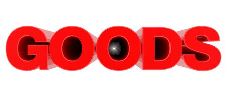 GOODS word on white background 3d renderingの写真素材