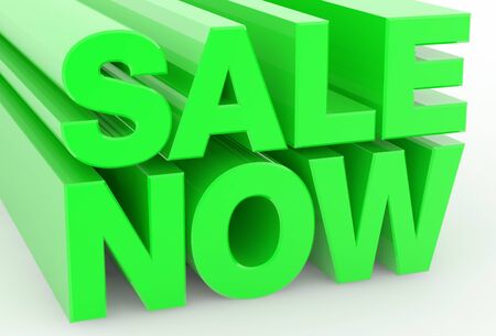 SALE NOW word on white background illustration 3D renderingの写真素材