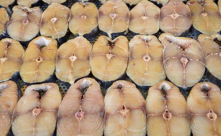 Dried fish at street food market in thailand