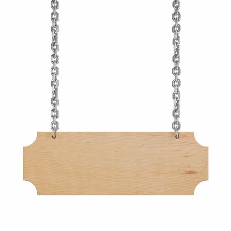 Wooden sign isolated on White Background. This has clipping path.の写真素材