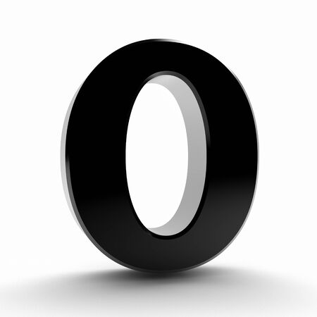 O alphabet black color word on white background illustration 3D renderingの写真素材