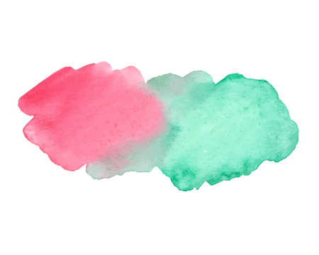 Abstract wet watercolor stain. Gradient of red and green. Christmas colorsのイラスト素材