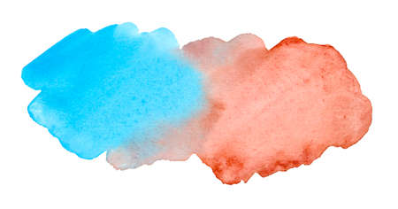Watercolor stain gradient blue and red color.の写真素材