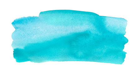 Abstract blue watercolor stain. Template for lettering, brush strokeの写真素材