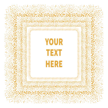 Hand drawn gold dots frame.のイラスト素材