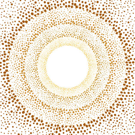Hand drawn gold dots background. Sparkling golden abstract pattern for design with place for text.のイラスト素材