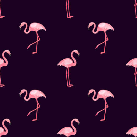 Flamingos seamless pattern. Vector background design with watercolor flamingo birds.のイラスト素材
