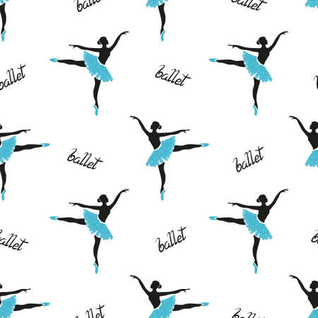 Seamless ballerinas pattern. Vector ballet background.のイラスト素材