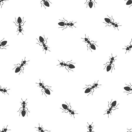 Black and white vector seamless pattern with antsのイラスト素材