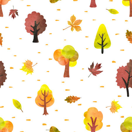 Watercolor autumn design.のイラスト素材