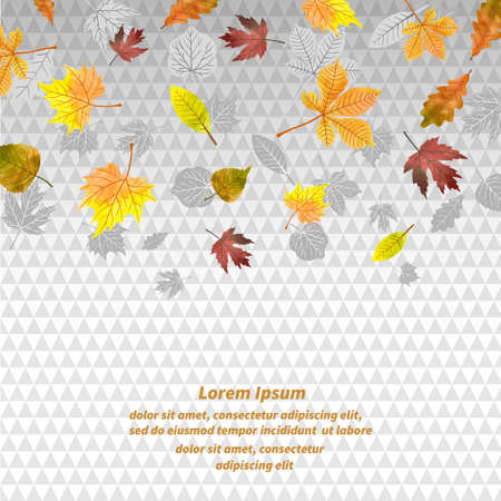 Autumn with watercolor falling leaves.のイラスト素材