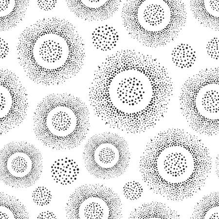 Abstract circles seamless pattern. Vector doodle geometric background.のイラスト素材