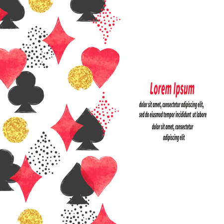 Playing cards suits background. Poker border.のイラスト素材