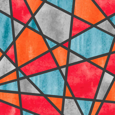Stained glass window background. Abstract watercolor mosaic pattern.のイラスト素材