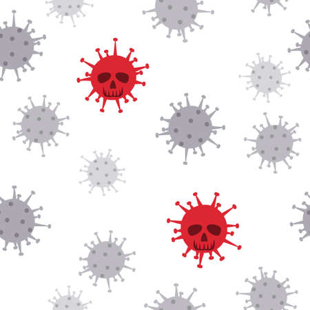Seamless pattern with viruses. Coronavirus background, 2019-nCoV vector illustrationのイラスト素材