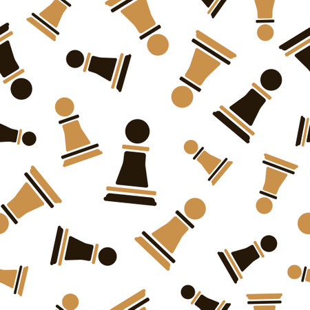 Chess Pawn seamless pattern. Strategy game background. Vector chess pieces illustration.のイラスト素材