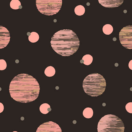 Seamless abstract dotted pattern with pink circles. Vector backgroundのイラスト素材