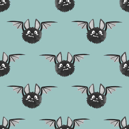 Seamless cute bats pattern. Halloween vector illustration.のイラスト素材