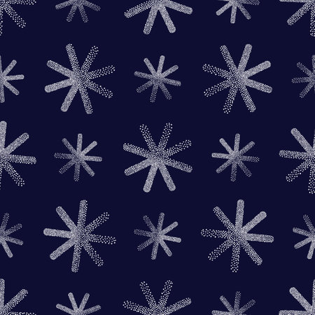 Christmas pattern with snowflakes. Seamless vector winter illustration.のイラスト素材