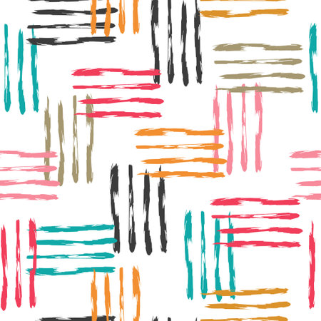 Abstract seamless pattern with colorful stripes. Vector striped backgroundのイラスト素材