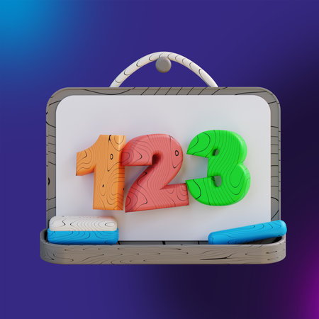 3D illustration Eraser and chalkboard 3