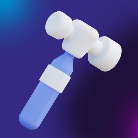 3d illustration of round hammer tool 2の写真素材