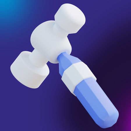 3d illustration of round hammer tool 3の写真素材