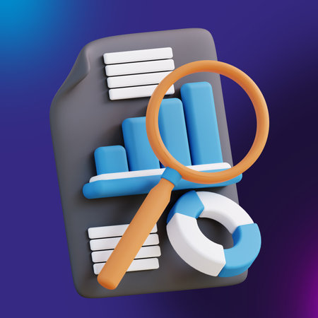3D illustration of management data analysis 2の写真素材