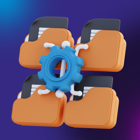 3D illustration of share settings folder management 2の写真素材