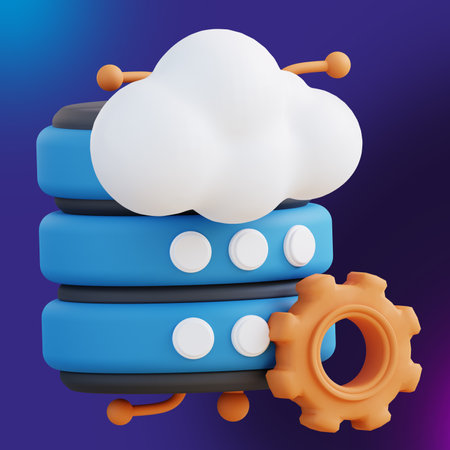 3D illustration of cloud setting storageの写真素材