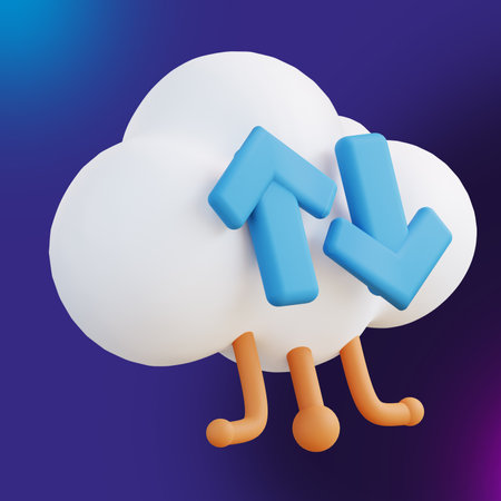 3D illustration of cloud backup managementの写真素材