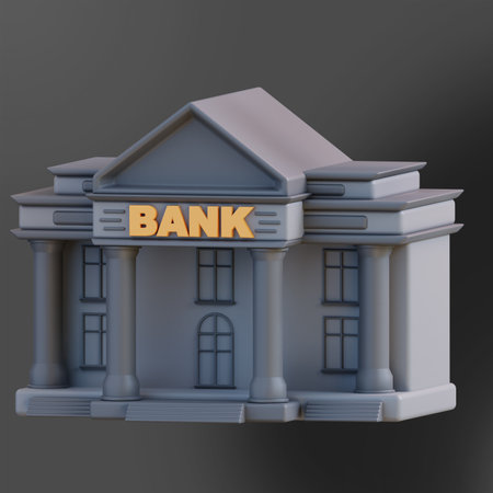 3d Illustration of a bank building 3の写真素材