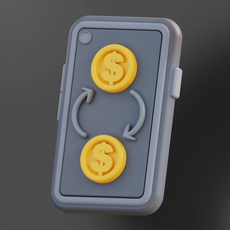 3d Illustration mobile money exchange 2の写真素材