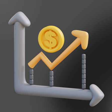3d Illustration The dollar exchange rate is rising 2の写真素材