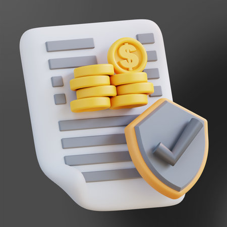 3d Illustration of security of financial document 3の写真素材