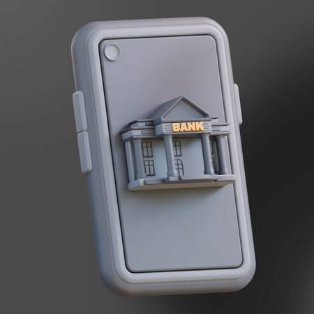 3d illustration of mobile banking 3