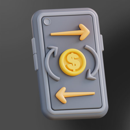 3d Illustration of mobile money transfer 3の写真素材