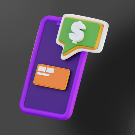3d illustration check financial balance with mobile phone 2の写真素材
