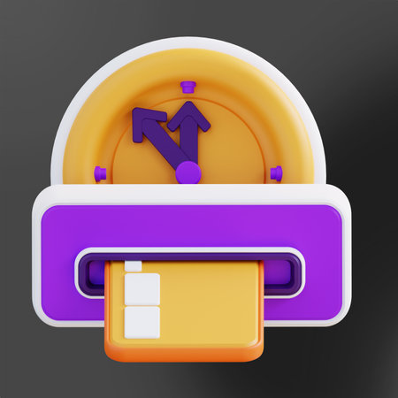 3d illustration time to withdraw money