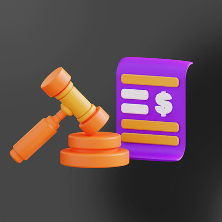 3d illustration of auction document 2の写真素材
